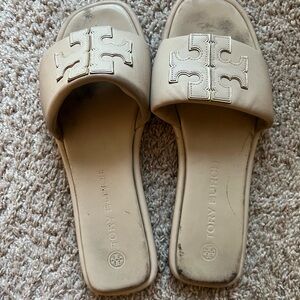 Tory Burch Double T-Leather Sport Slide Sandal